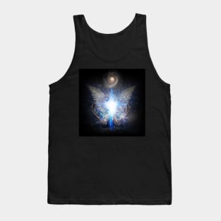 Bright star with white angel wings Tank Top